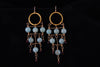 Amazonite Garnet and Gold Earrings