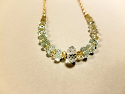 Aquamarine and Citrine Necklace