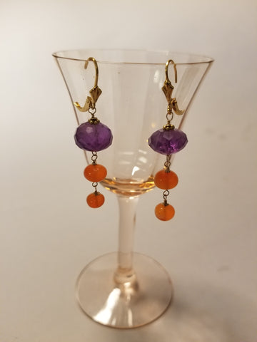 Amethyst and Carnelian Earrings