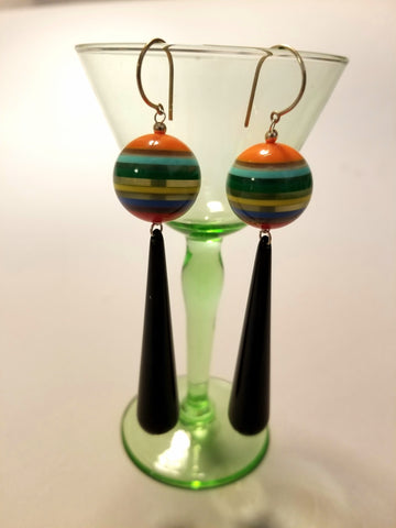 Playful Resin Bead Dangle Earrings