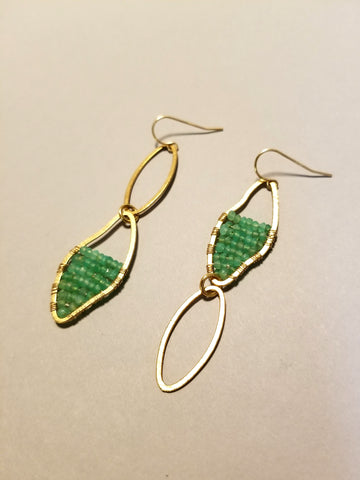 Asymmetrical Chrysoprase Earrings