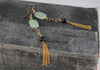 Serpentine and Obsidian Chain Earrings