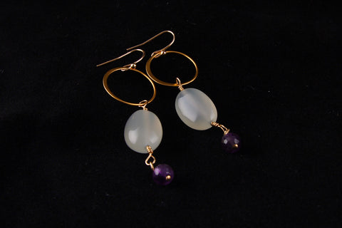 Moonstone and Amethyst Earrings