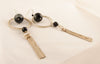 Cat's Eyes Silver Hoops and Tassel Earrings