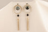 Cat's Eyes Silver Hoops and Tassel Earrings