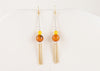 Agate and Yellow Jade Earrings with Tassels