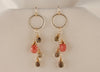 Pink Rhodochrosite and Smokey Quartz Earrings