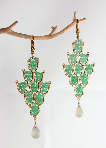 Chrysoprase Elegant Earrings
