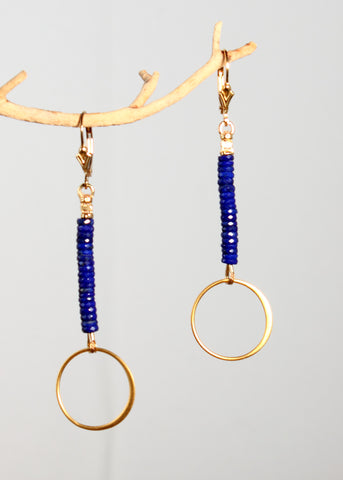 Lapis Snake Earrings