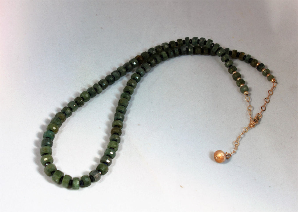 Moss Aquamarine and Sapphire Necklace