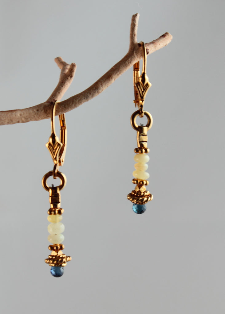 Sapphire and Opal Earrings