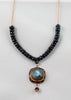 Sapphire, Labradorite, and Diamond Chip Necklace