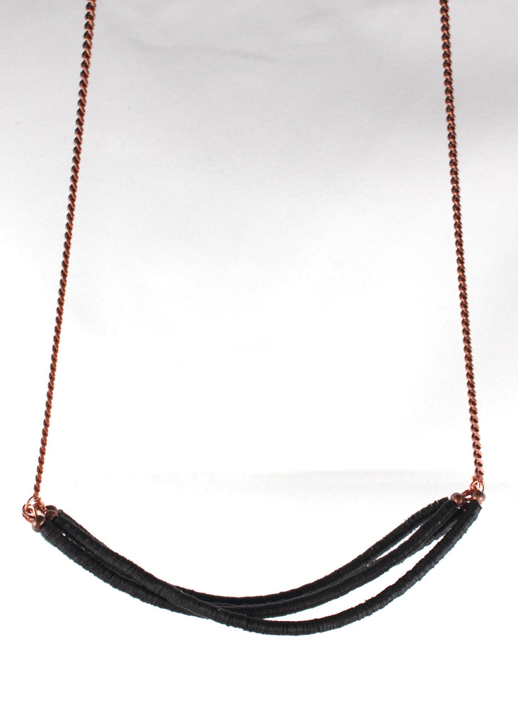 Pre WWII French Sequins and Copper Chain Necklace