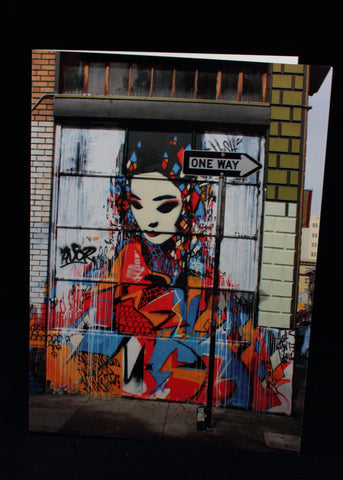 Eight Graffiti shots on greeting cards