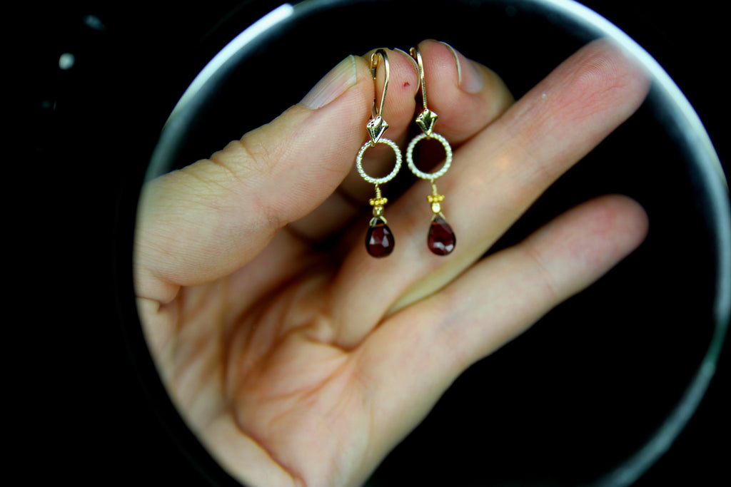 Garnet Earrings Special Order